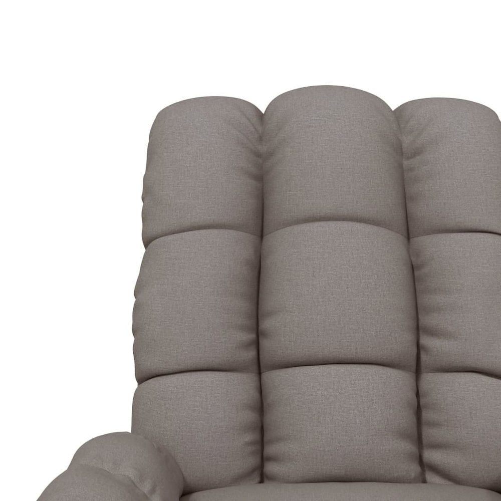 Massage Recliner Taupe Polyester Medium Adjustable Headrests. Picture 8