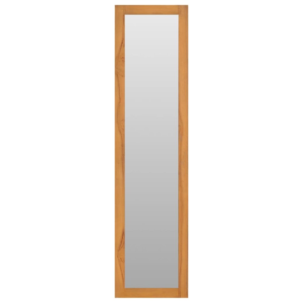 Mirror Natural Teak Solid Teak Wood 11.8x11.8x47.2 in Wall Mirror. Picture 2