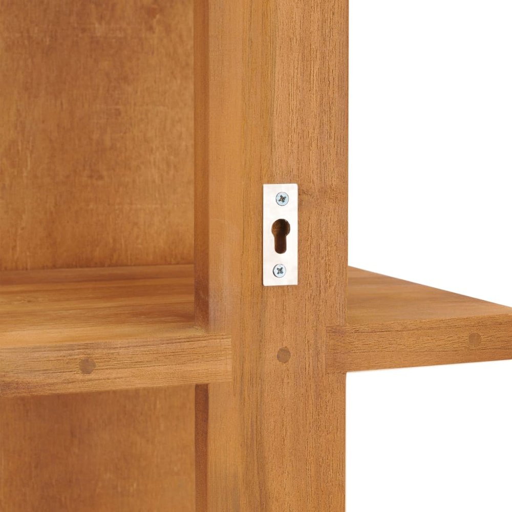 Mirror Natural Teak Solid Teak Wood 11.8x11.8x47.2 in Wall Mirror. Picture 5