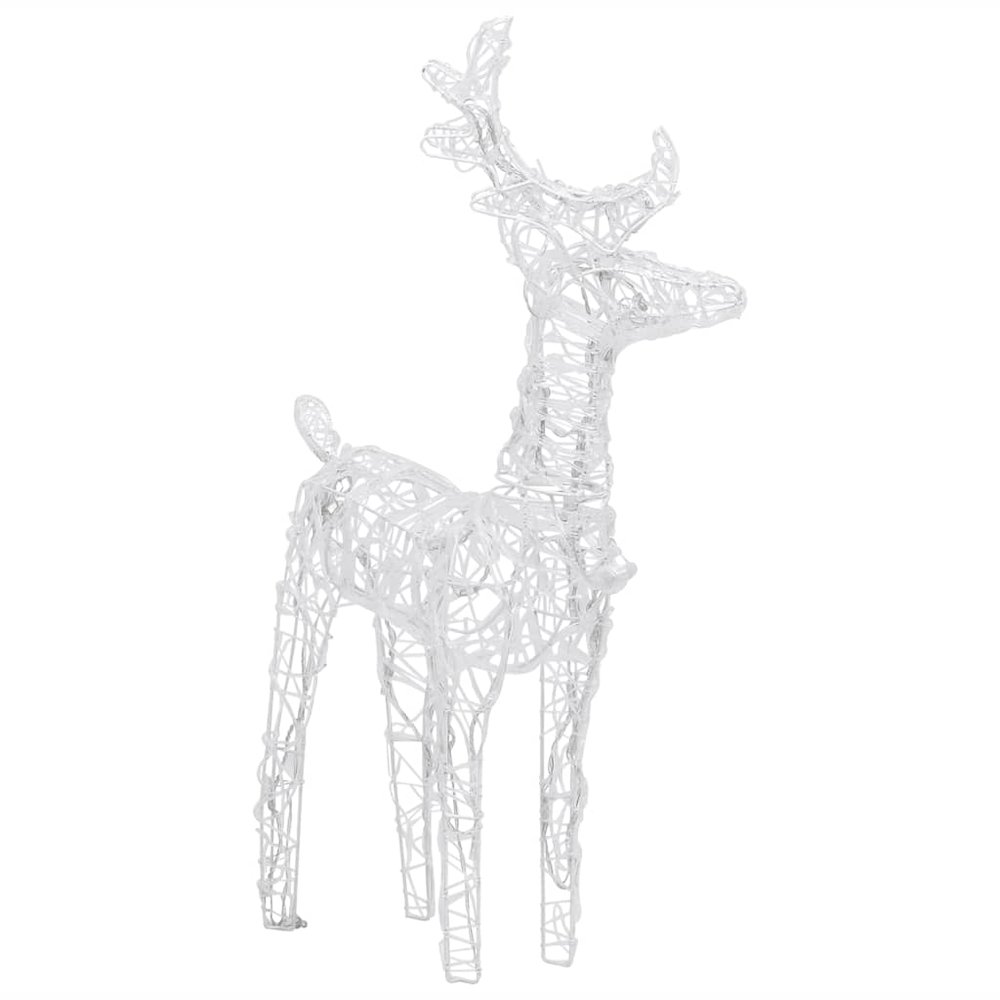 Reindeer And Sleigh Christmas Decoration Cold White Acrylic Medium. Picture 7