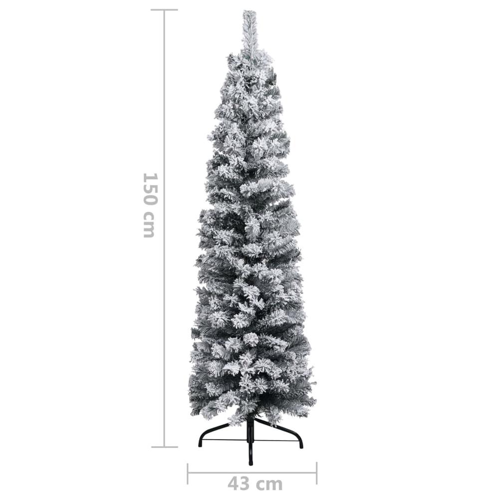 Artificial Christmas Tree Green PVC, Steel Slim Ornaments. Picture 6
