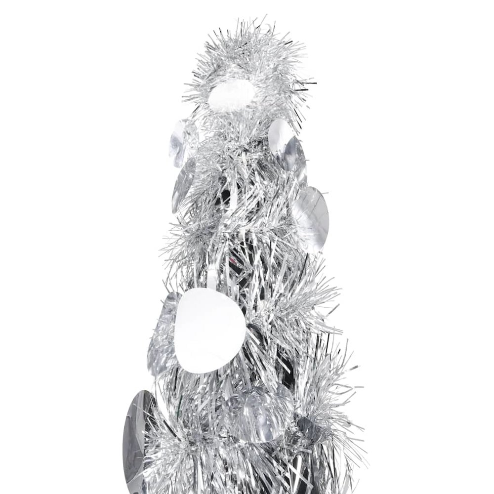 Pop-up Christmas Tree Silver PET 70.9 in Collapsible. Picture 2