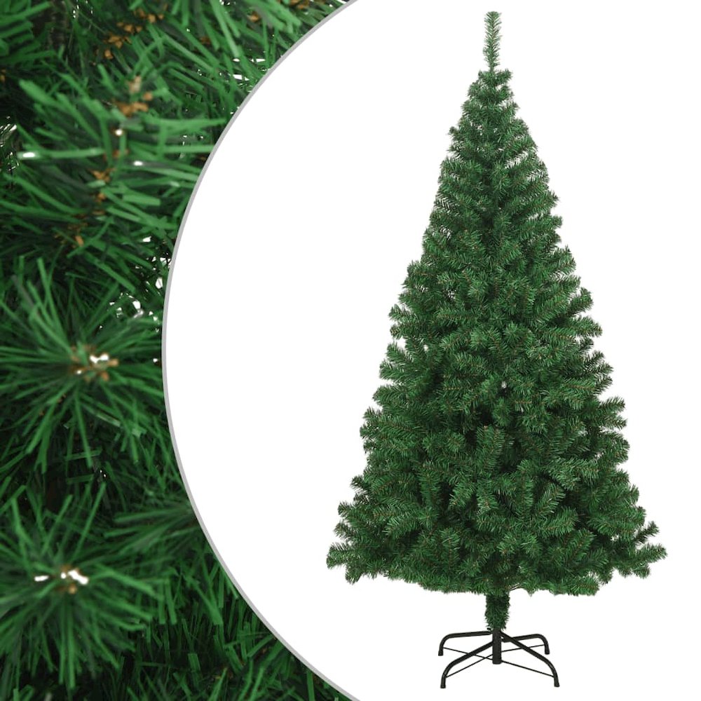 Fake Christmas Tree Green PVC, steel 94.5 in Extra Thick Surface. Picture 1