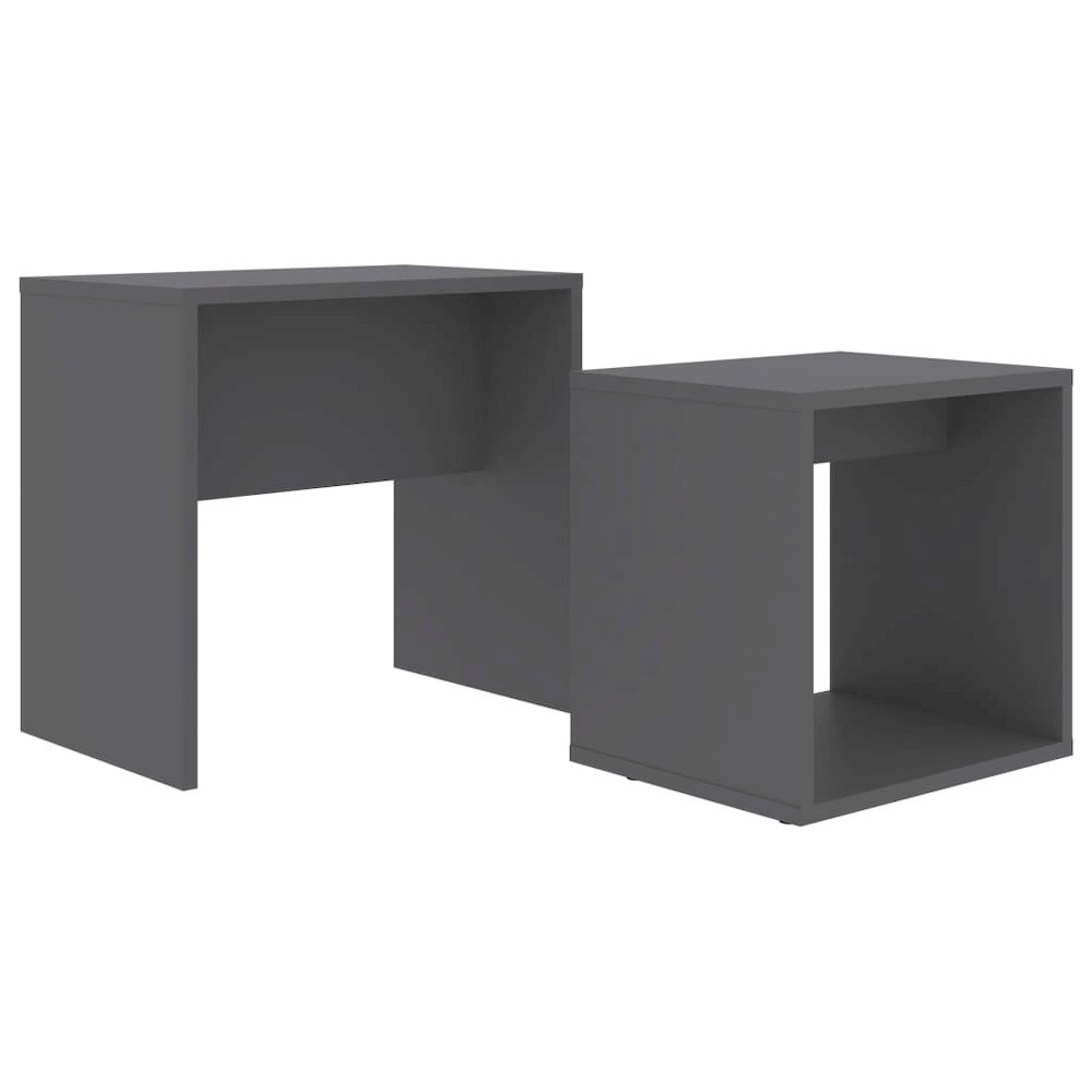 Coffee Table Gray Engineered wood Small Stackable Rectangular. Picture 1