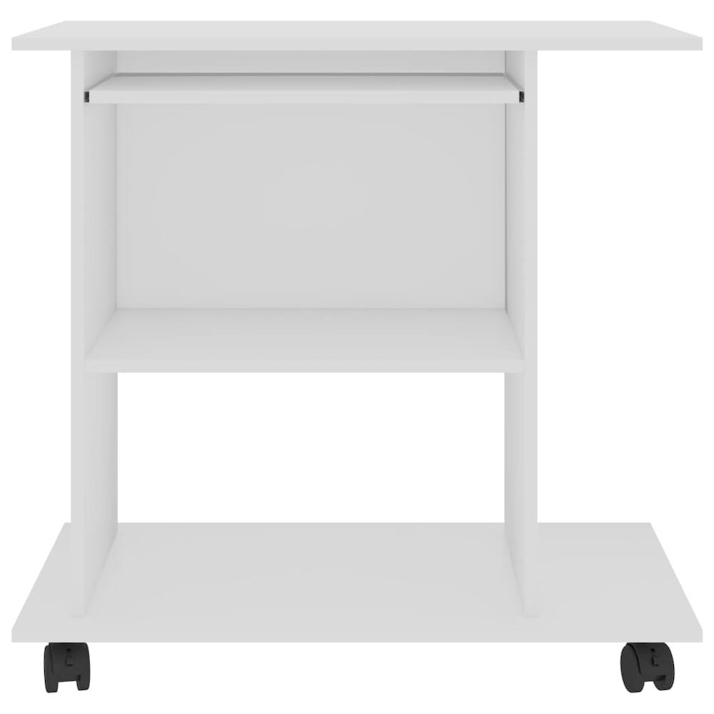 Computer Desk White Engineered wood Compact Pull-Out. Picture 4