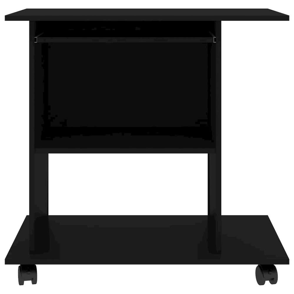 Computer Desk Black Engineered Wood Compact Rollable. Picture 4