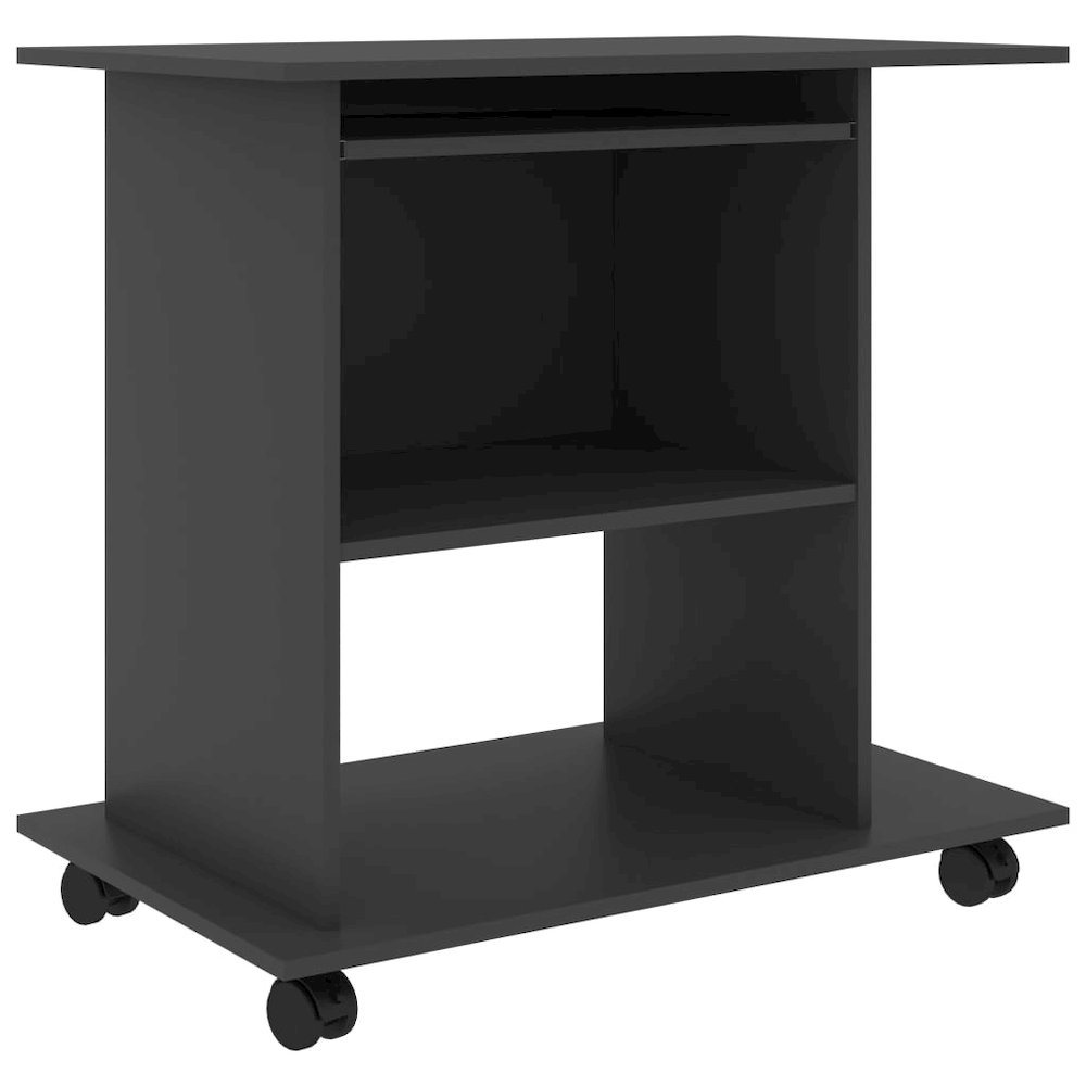 Computer Desk Gray Engineered wood Compact Sliding Components. Picture 2
