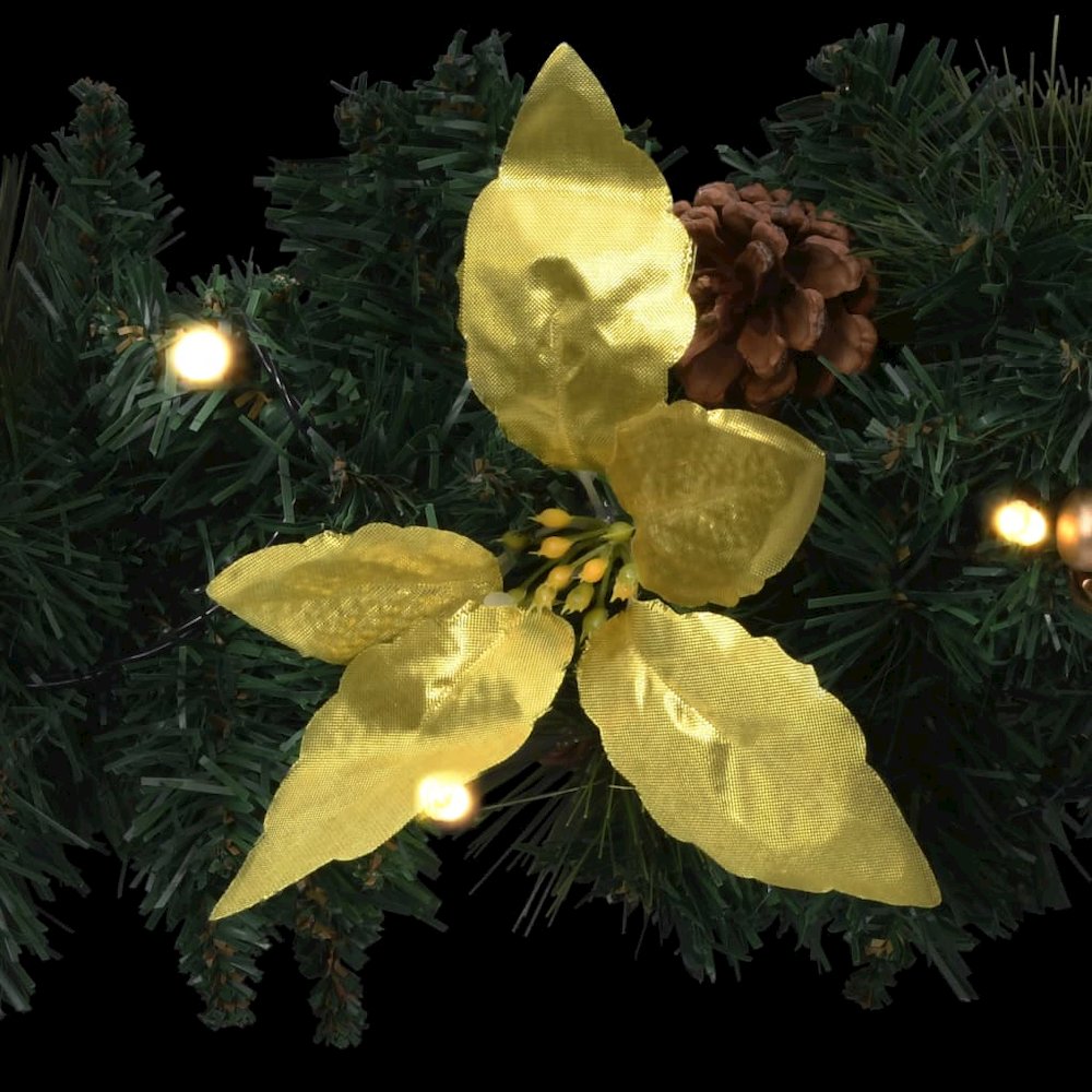Christmas Garland Green and gold PVC 8.9 feet Christmas Garland. Picture 4