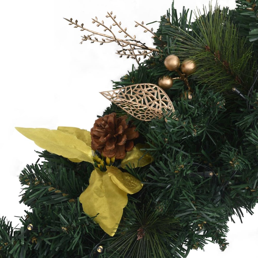 Christmas Garland Green and gold PVC 8.9 feet Christmas Garland. Picture 5