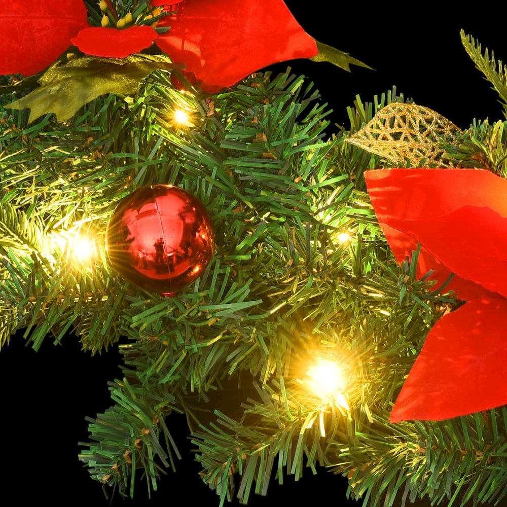 Christmas Wreath Green and Red PVC 23.6 in Decorative Inlays. Picture 6