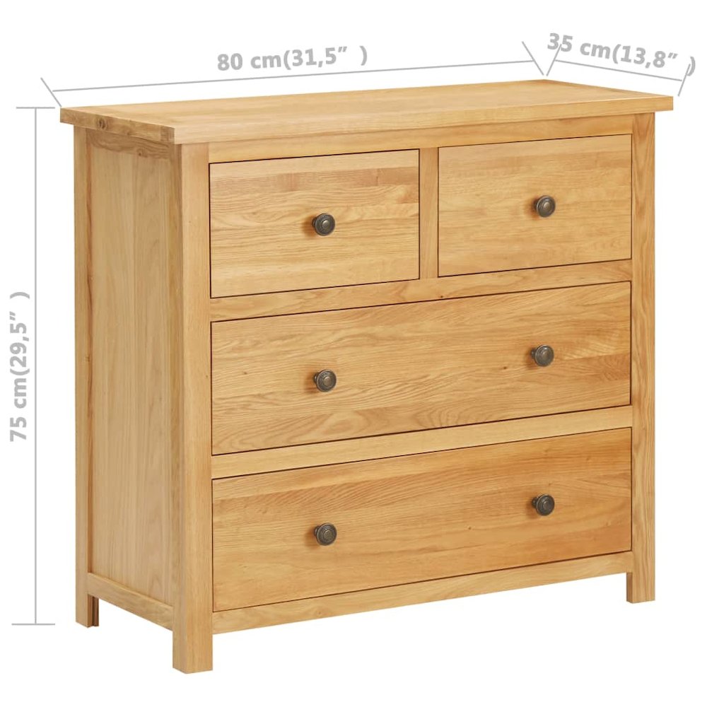 Chest Of Drawer Natural Oak Solid oak wood, MDF with oak veneer. Picture 7