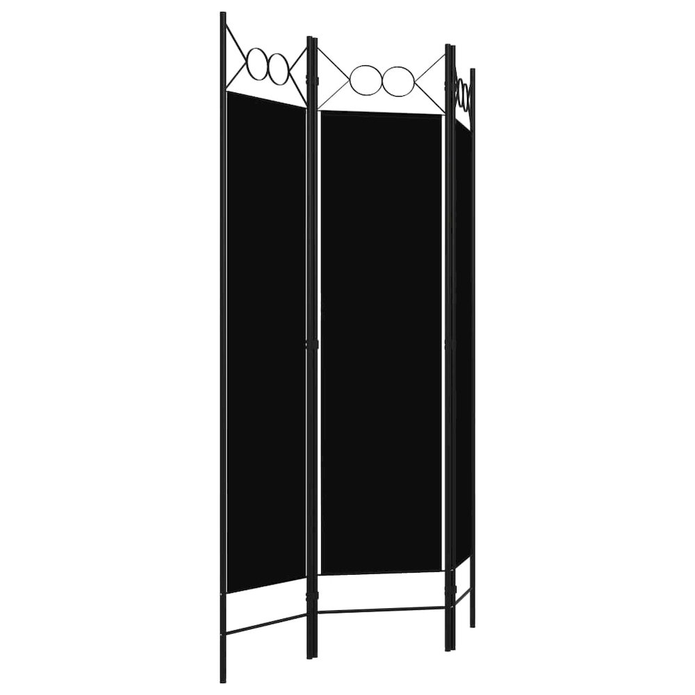 vidaXL 3-Panel Room Divider Black 47.2"x70.9". Picture 3