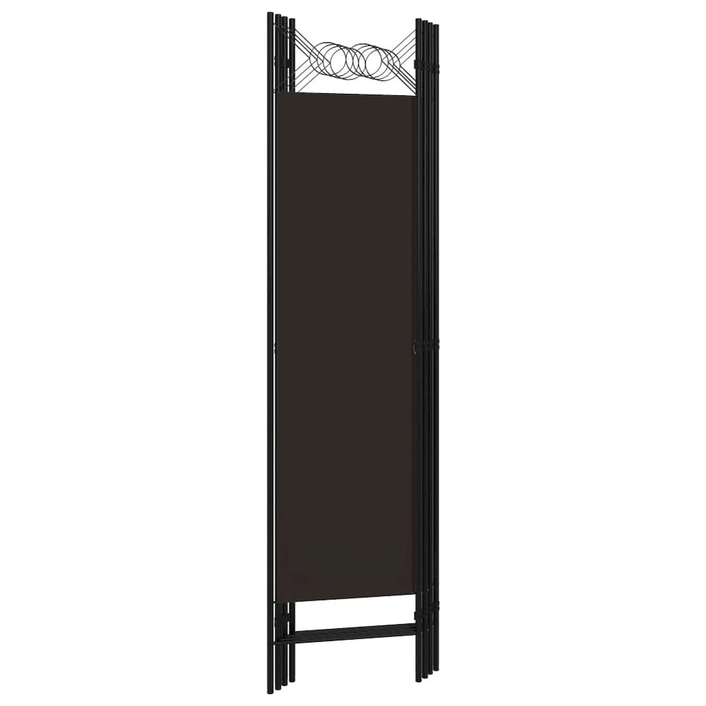 vidaXL 4-Panel Room Divider Brown 63"x70.9". Picture 4