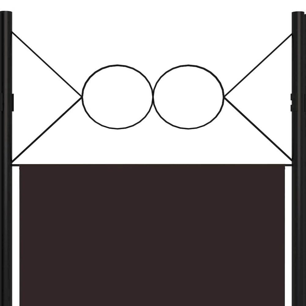 vidaXL 4-Panel Room Divider Brown 63"x70.9". Picture 5