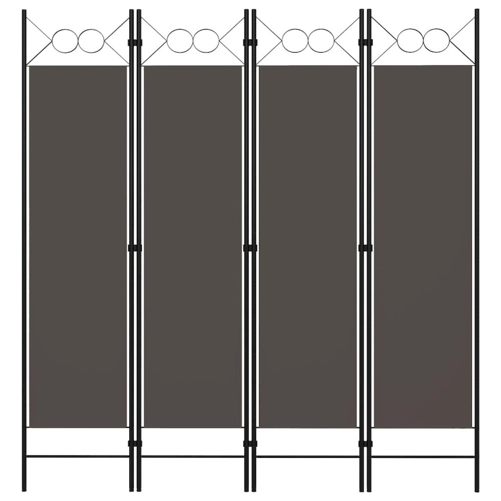 vidaXL 4-Panel Room Divider Anthracite 63"x70.9". Picture 1