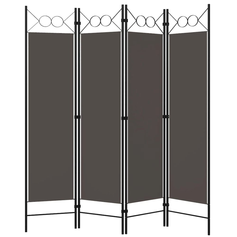 vidaXL 4-Panel Room Divider Anthracite 63"x70.9". Picture 2