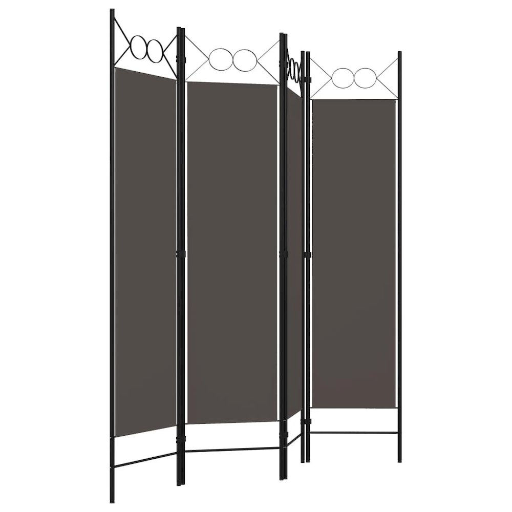 vidaXL 4-Panel Room Divider Anthracite 63"x70.9". Picture 3