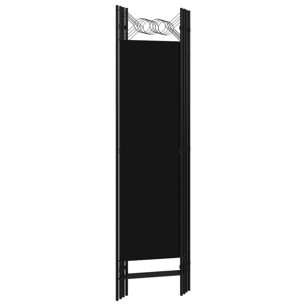 vidaXL 4-Panel Room Divider Black 63"x70.9". Picture 4