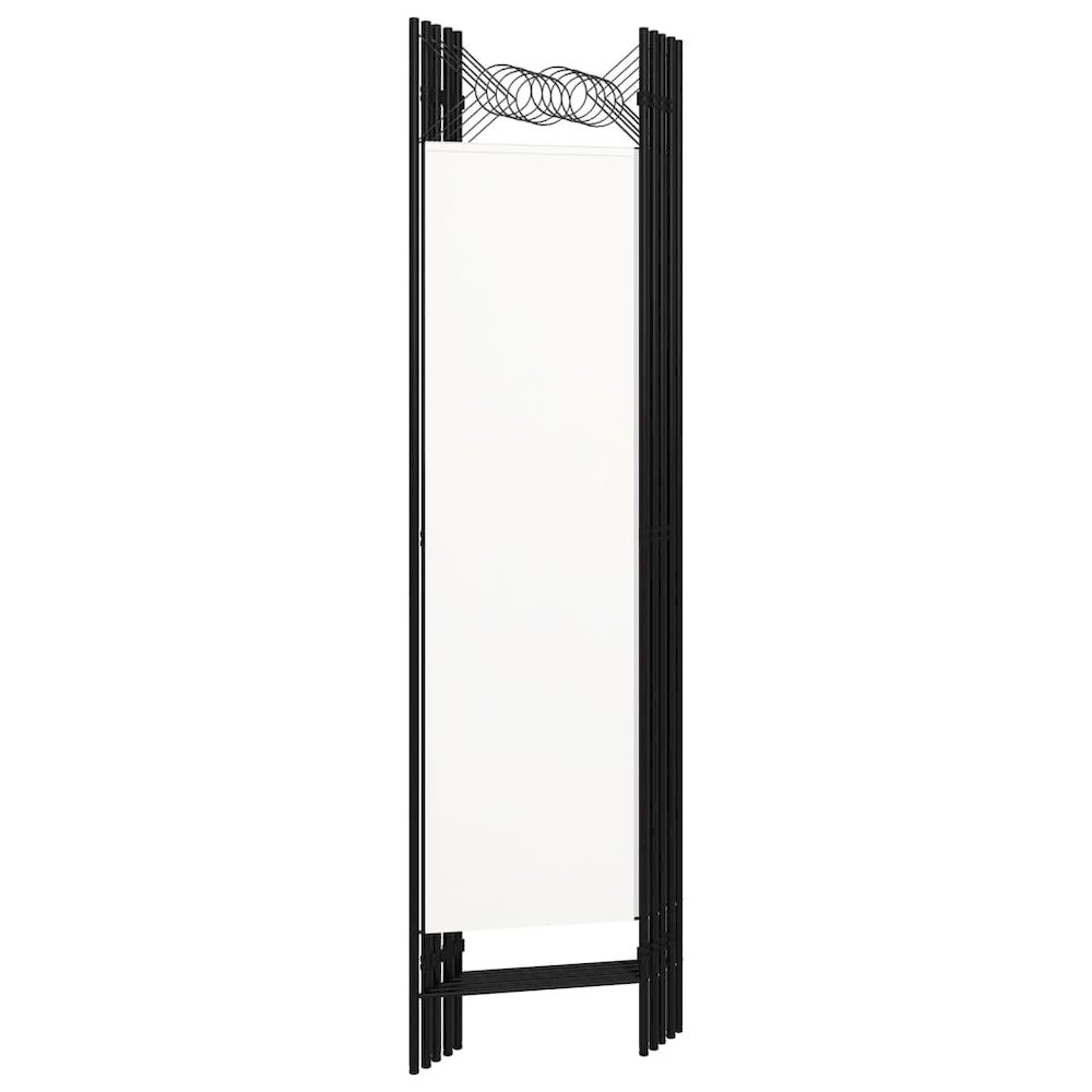 vidaXL 5-Panel Room Divider Cream White 78.7"x70.9". Picture 4