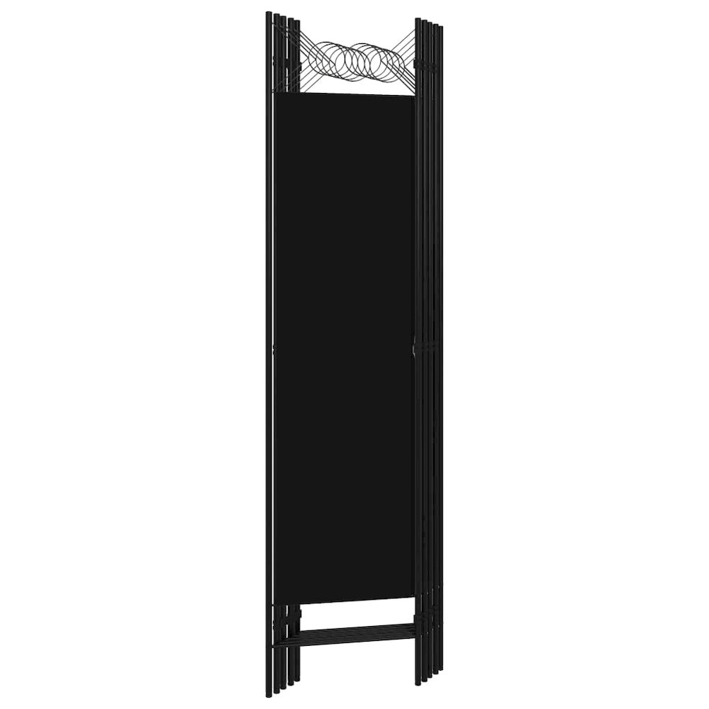 vidaXL 5-Panel Room Divider Black 78.7"x70.9". Picture 4