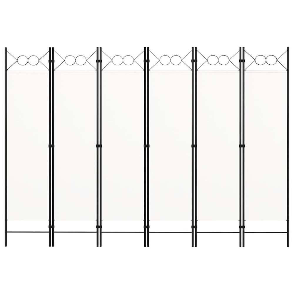 vidaXL 6-Panel Room Divider Cream White 94.5"x70.9". Picture 3