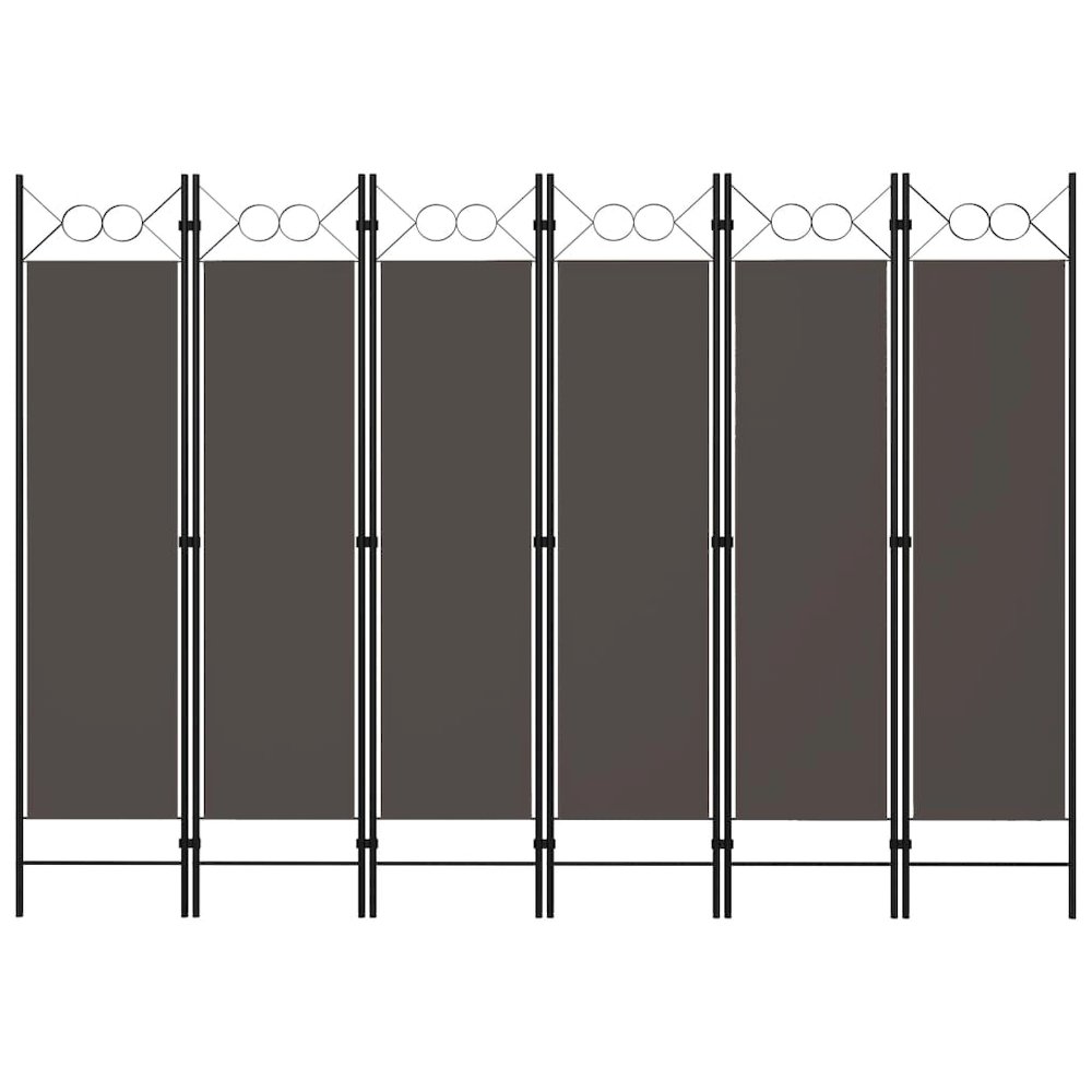 vidaXL 6-Panel Room Divider Anthracite 94.5"x70.9". Picture 1