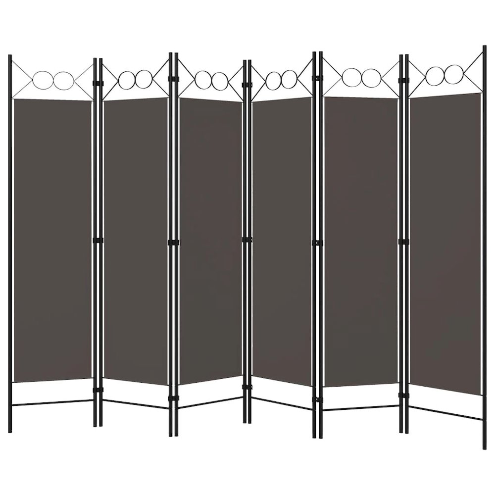 vidaXL 6-Panel Room Divider Anthracite 94.5"x70.9". Picture 2