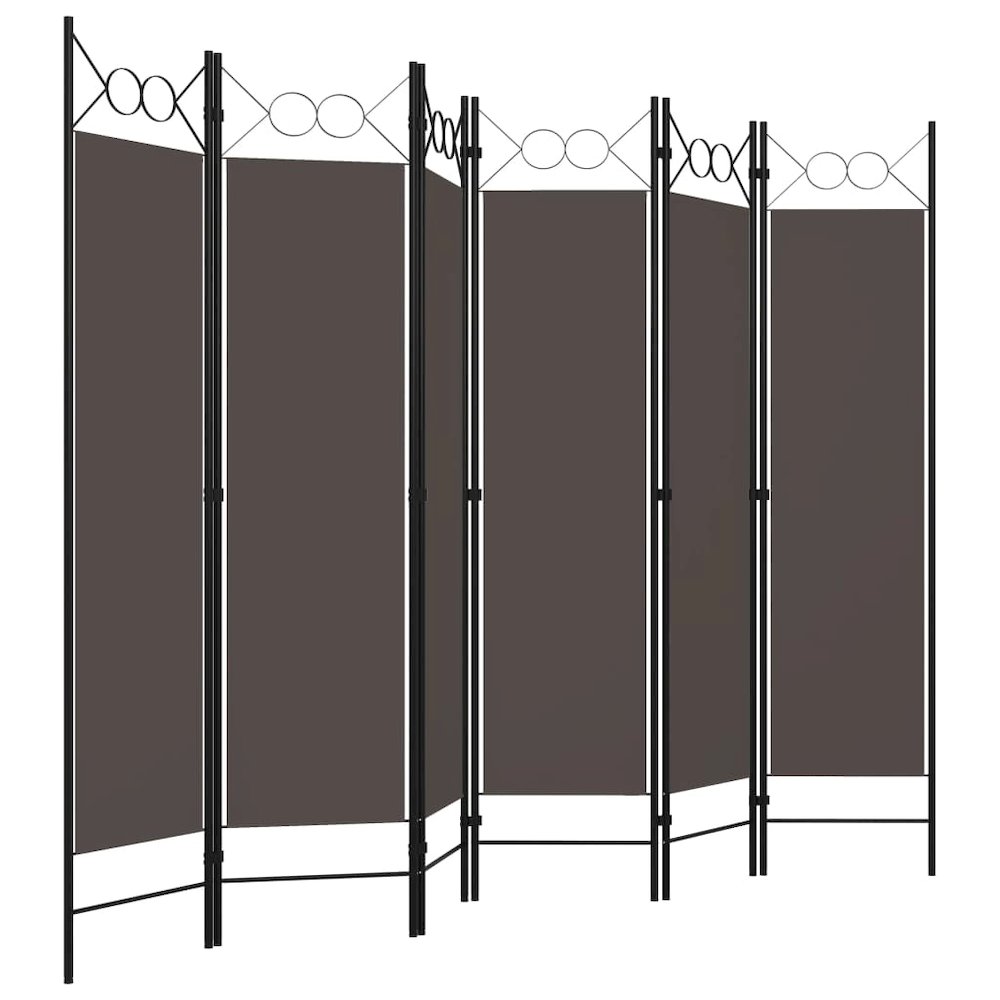 vidaXL 6-Panel Room Divider Anthracite 94.5"x70.9". Picture 3