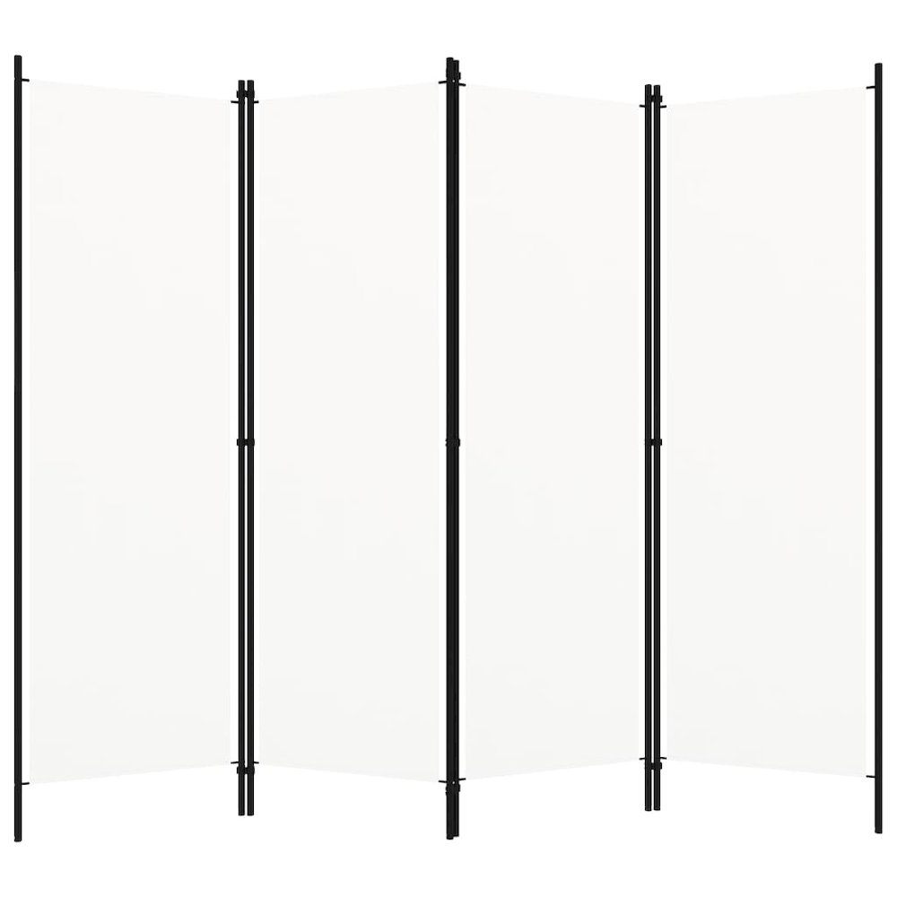 vidaXL 4-Panel Room Divider Cream White 78.7"x70.9". Picture 1