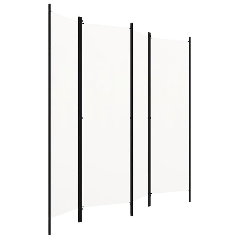vidaXL 4-Panel Room Divider Cream White 78.7"x70.9". Picture 2