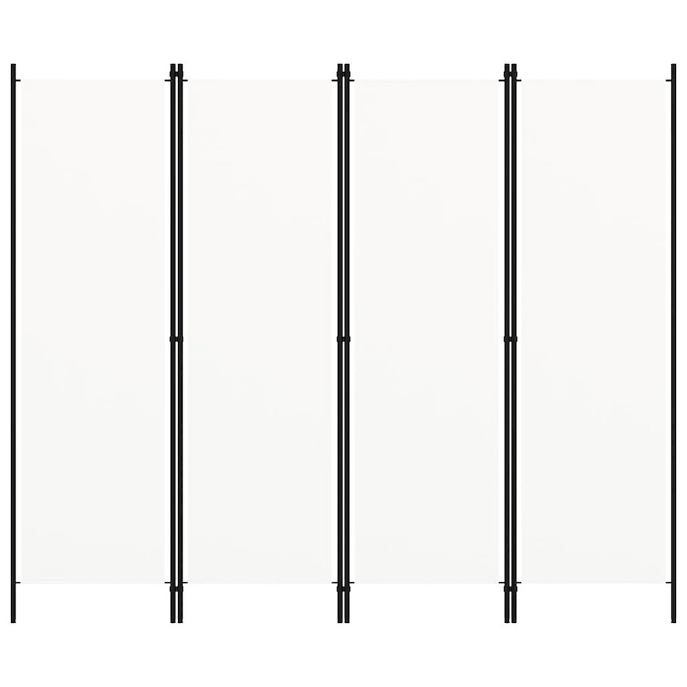 vidaXL 4-Panel Room Divider Cream White 78.7"x70.9". Picture 3