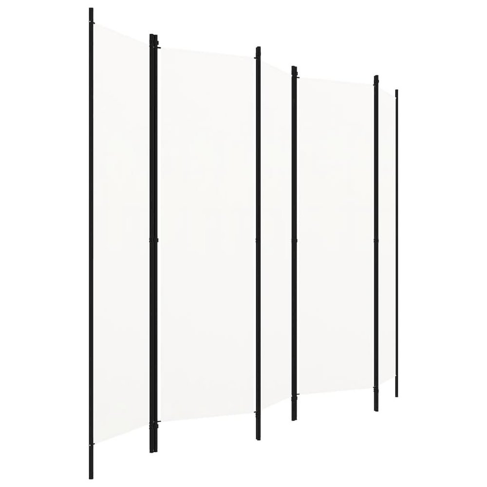 vidaXL 5-Panel Room Divider Cream White 98.4"x70.9". Picture 2