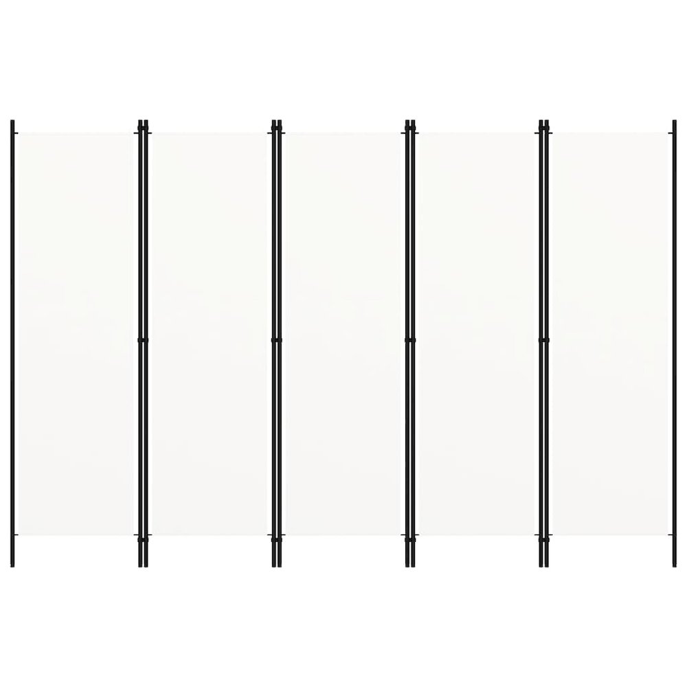 vidaXL 5-Panel Room Divider Cream White 98.4"x70.9". Picture 3