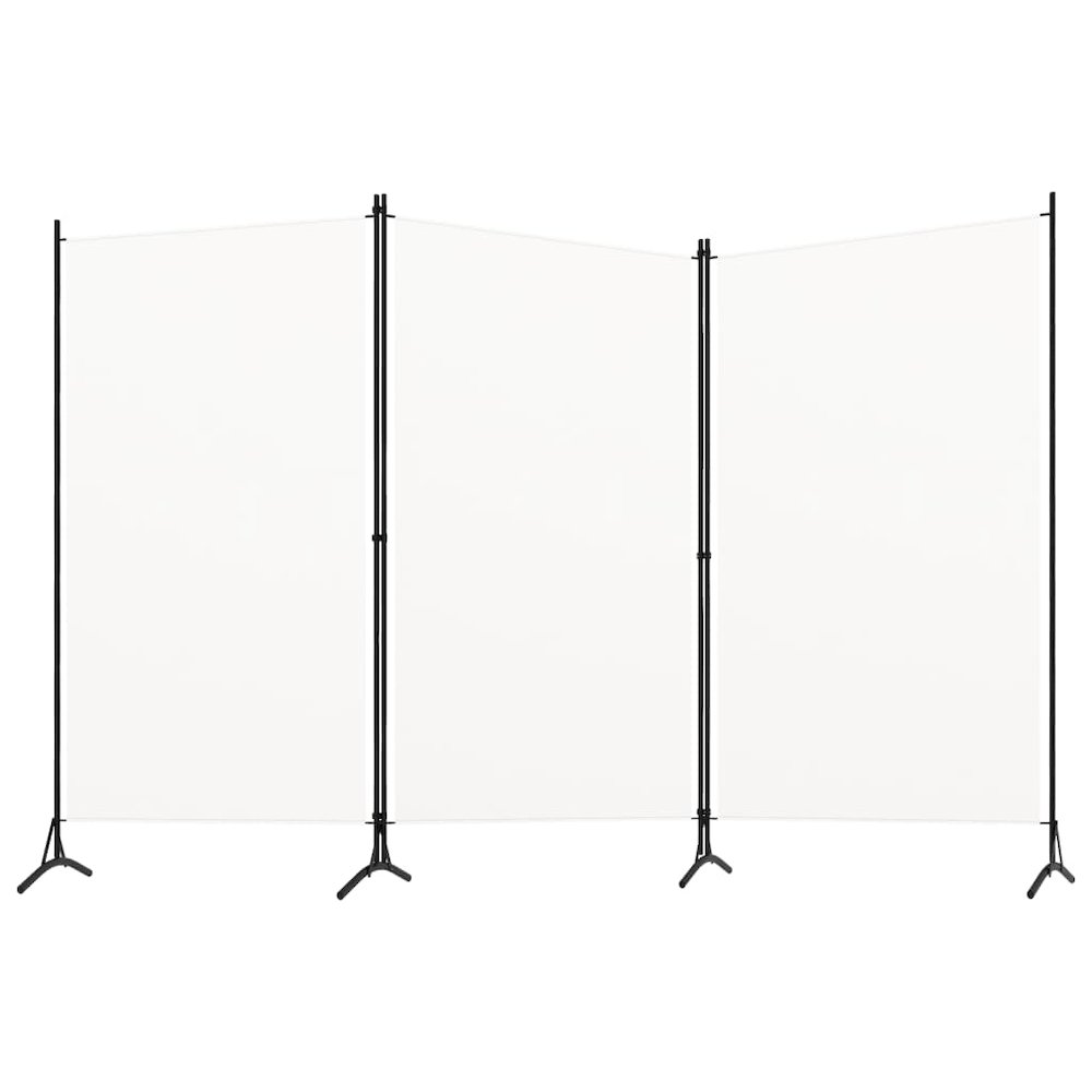 3-Panel Room Divider White 102.4"x70.9" Fabric. Picture 1