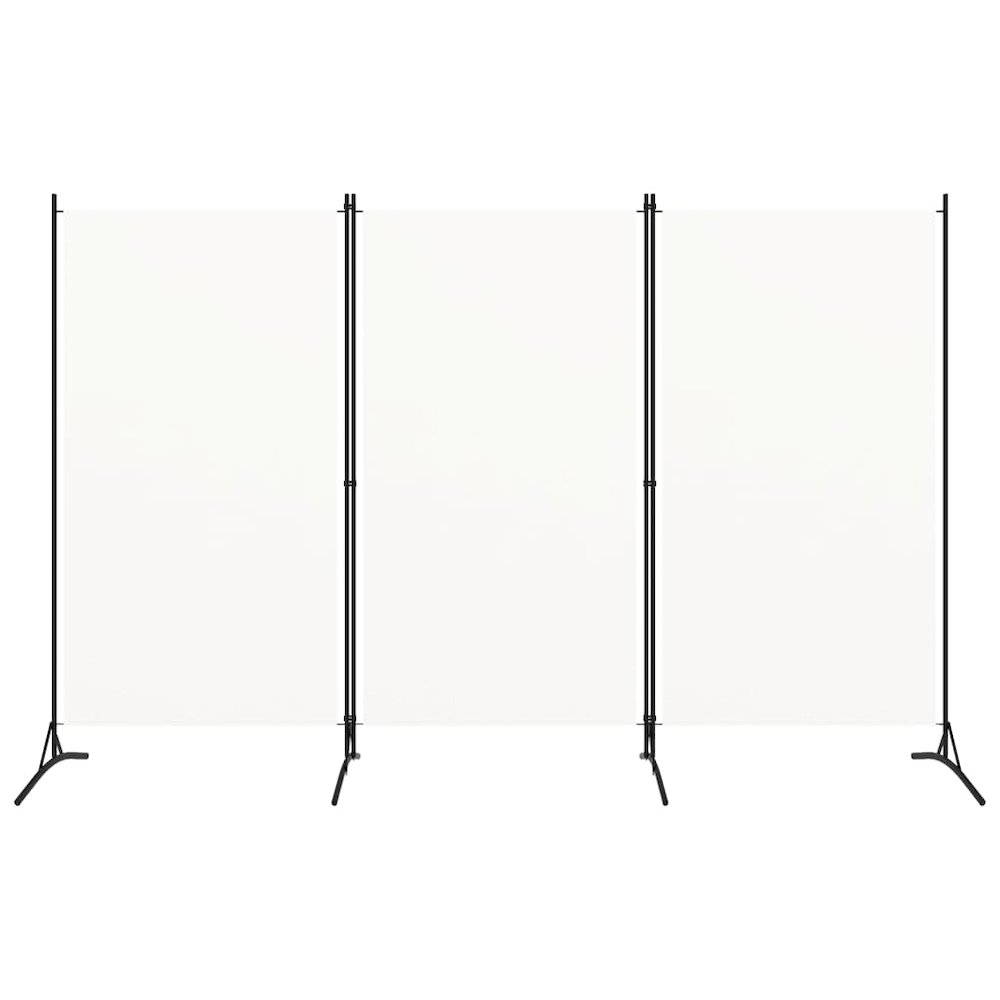 3-Panel Room Divider White 102.4"x70.9" Fabric. Picture 2