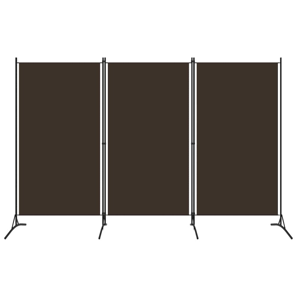 3-Panel Room Divider Brown 102.4"x70.9" Fabric. Picture 1