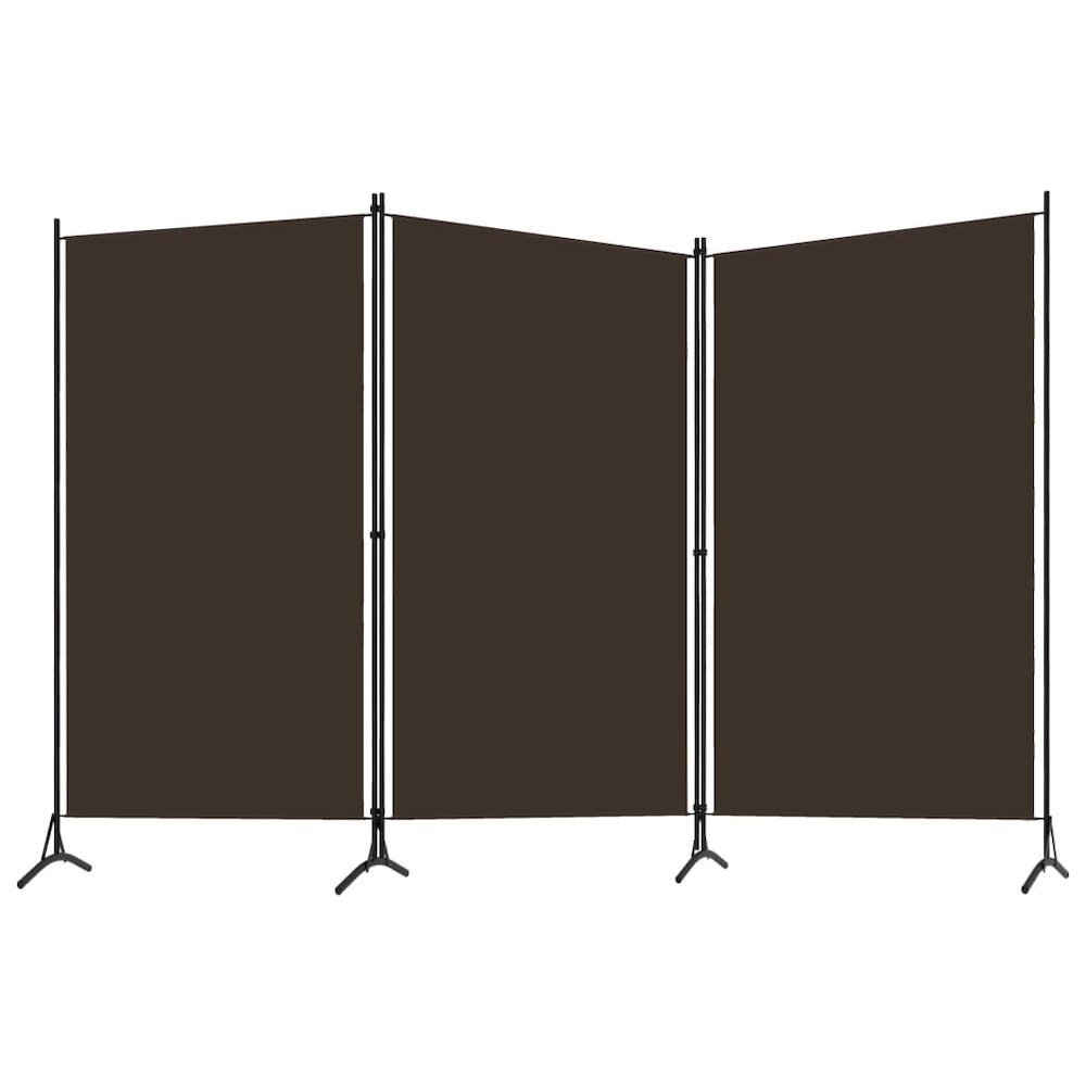 3-Panel Room Divider Brown 102.4"x70.9" Fabric. Picture 2