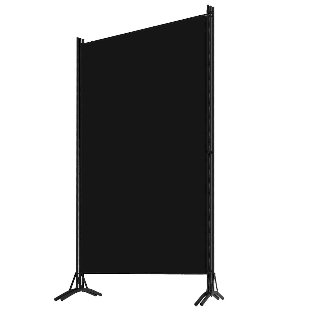 3-Panel Room Divider Black 102.4"x70.9" Fabric. Picture 3