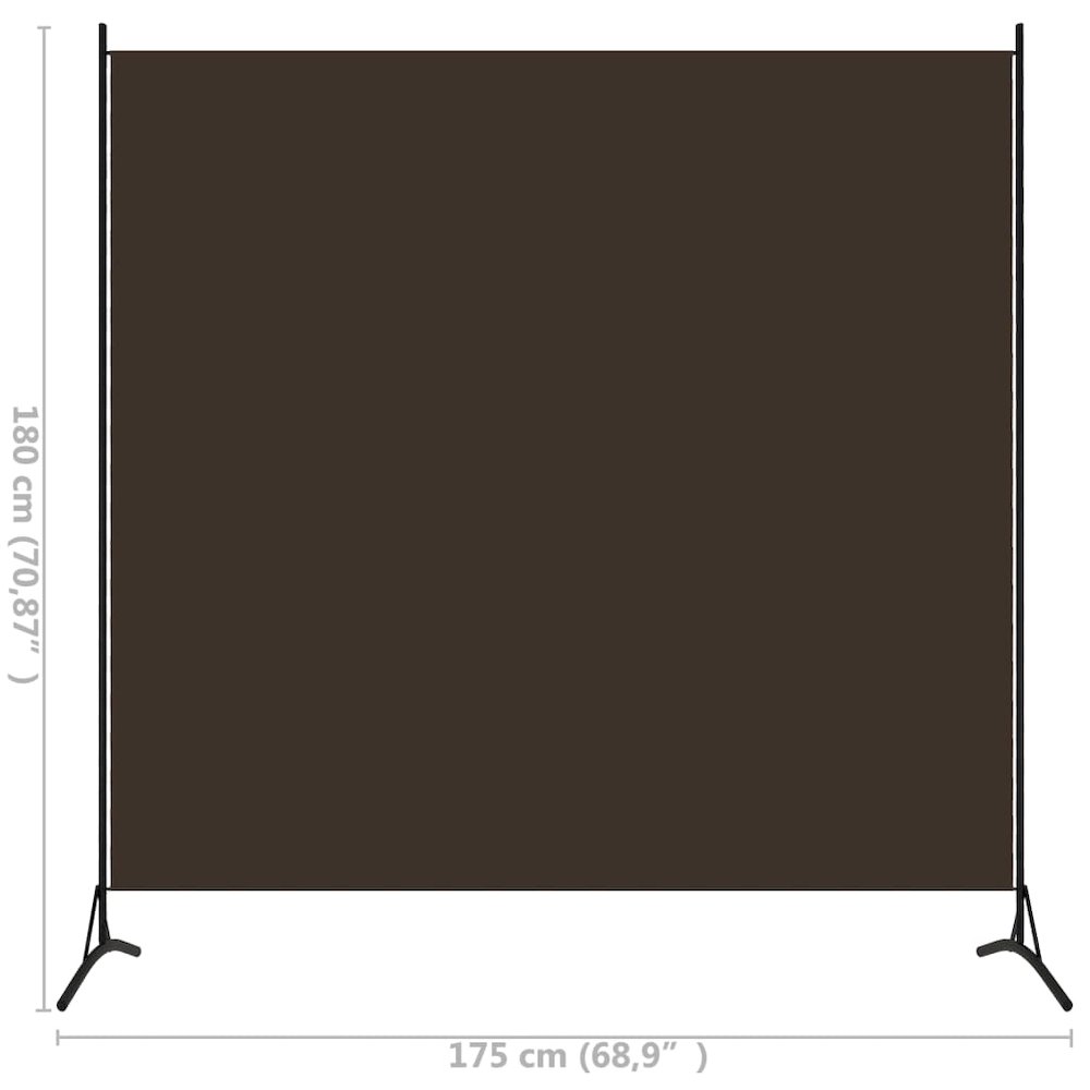Room Divider Brown 68.9"x70.9" Fabric. Picture 5