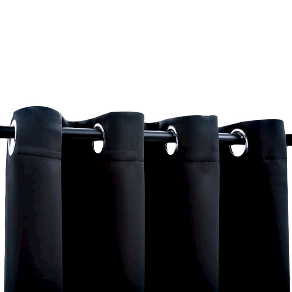 vidaXL Blackout Curtains with Rings 2 pcs Black 54"x95" Fabric, 134839. Picture 3