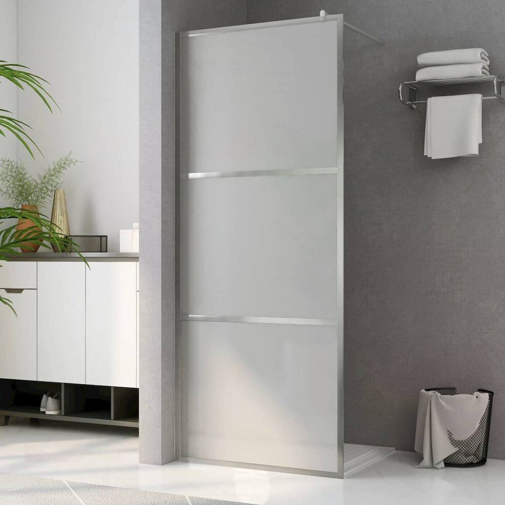 Walk-in Shower Wall with Whole Frosted ESG Glass 31.5"x76.8". Picture 1