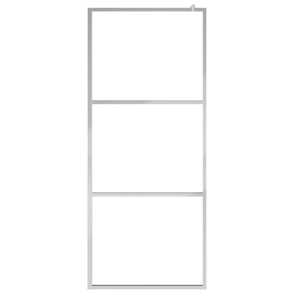 vidaXL Walk-in Shower Wall with Whole Frosted ESG Glass 45.3"x76.8" 6648. Picture 3