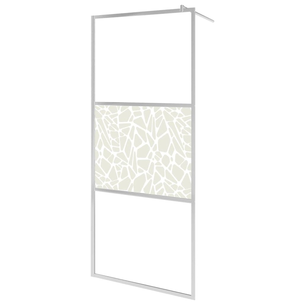 Walk-in Shower Wall ESG Glass with Stone Design 31.5"x76.8". Picture 2