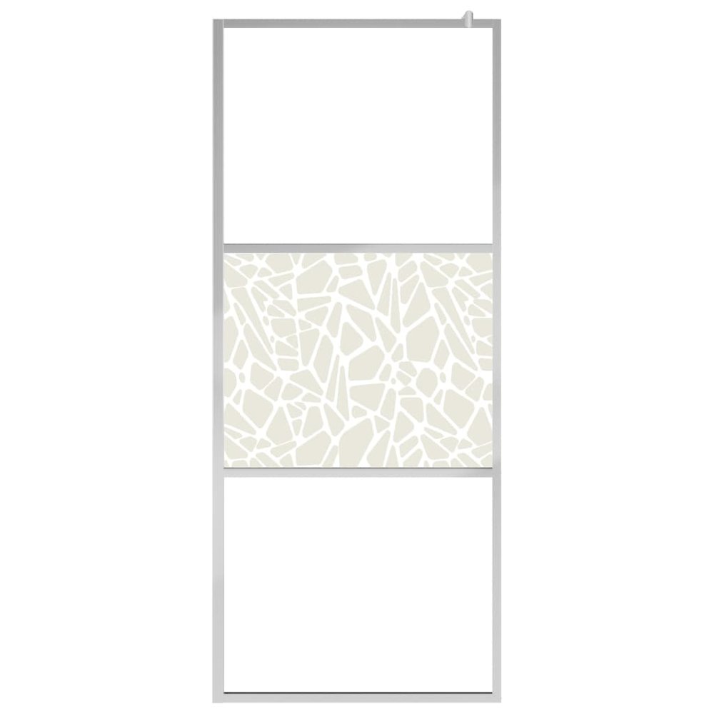 Walk-in Shower Wall ESG Glass with Stone Design 31.5"x76.8". Picture 3