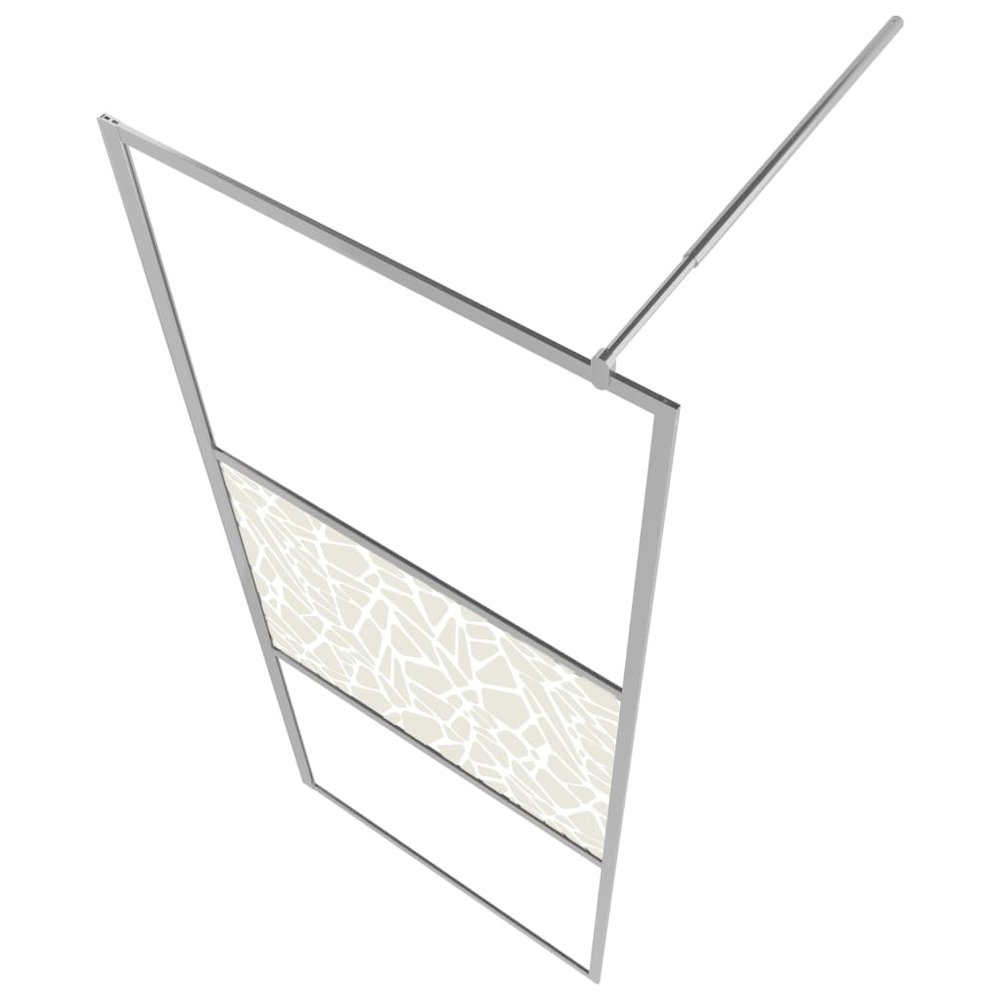 Walk-in Shower Wall ESG Glass with Stone Design 31.5"x76.8". Picture 4