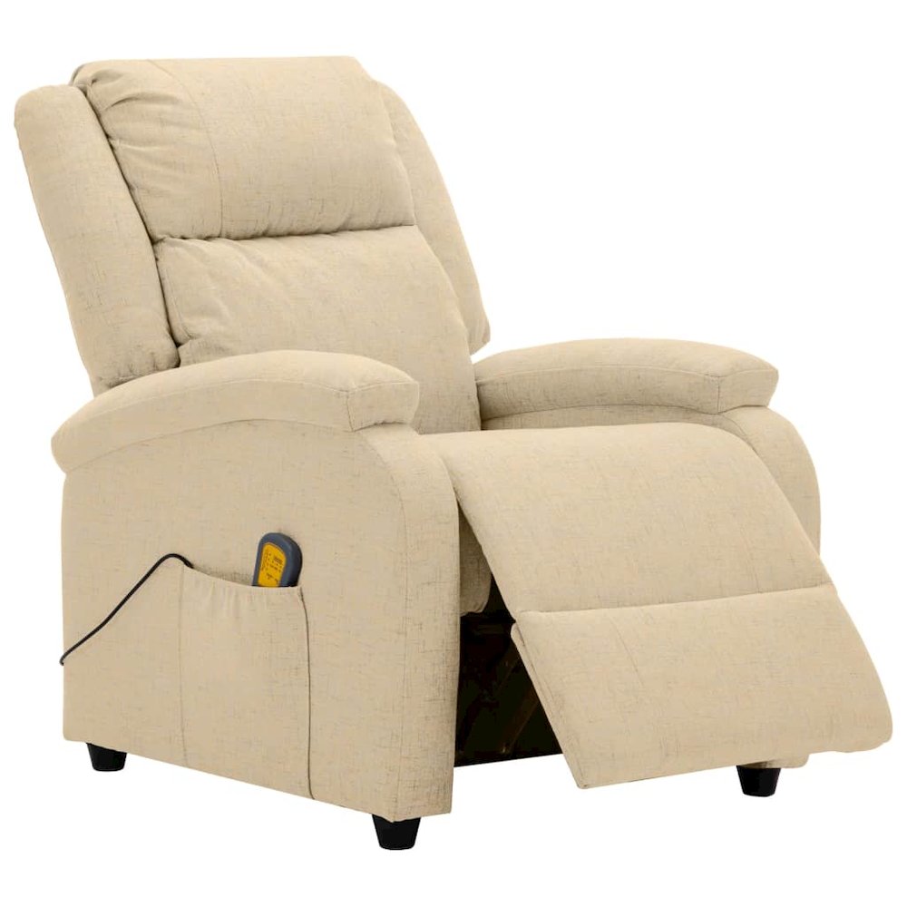 Massage Chair Cream Polyester fabric and metal Medium. Picture 3