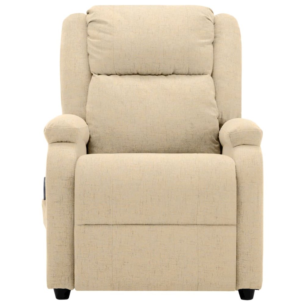 Massage Chair Cream Polyester fabric and metal Medium. Picture 4