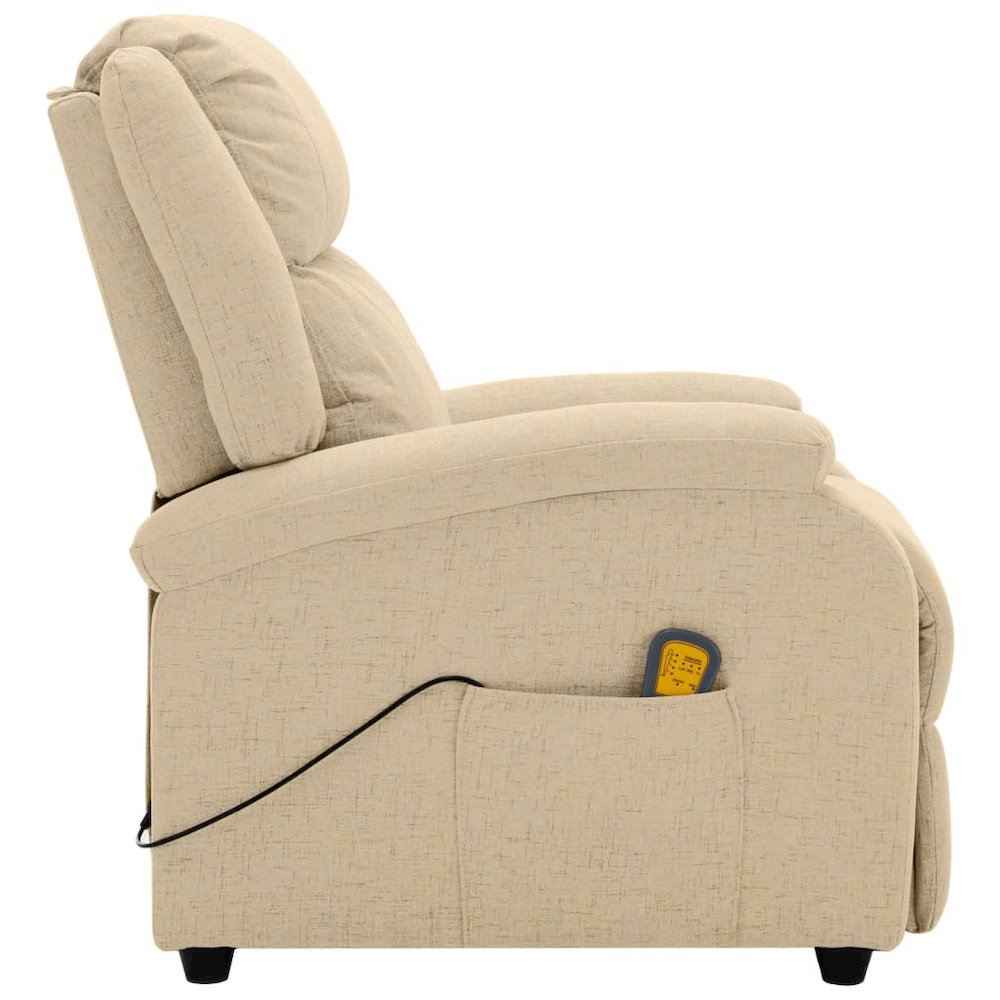 Massage Chair Cream Polyester fabric and metal Medium. Picture 5