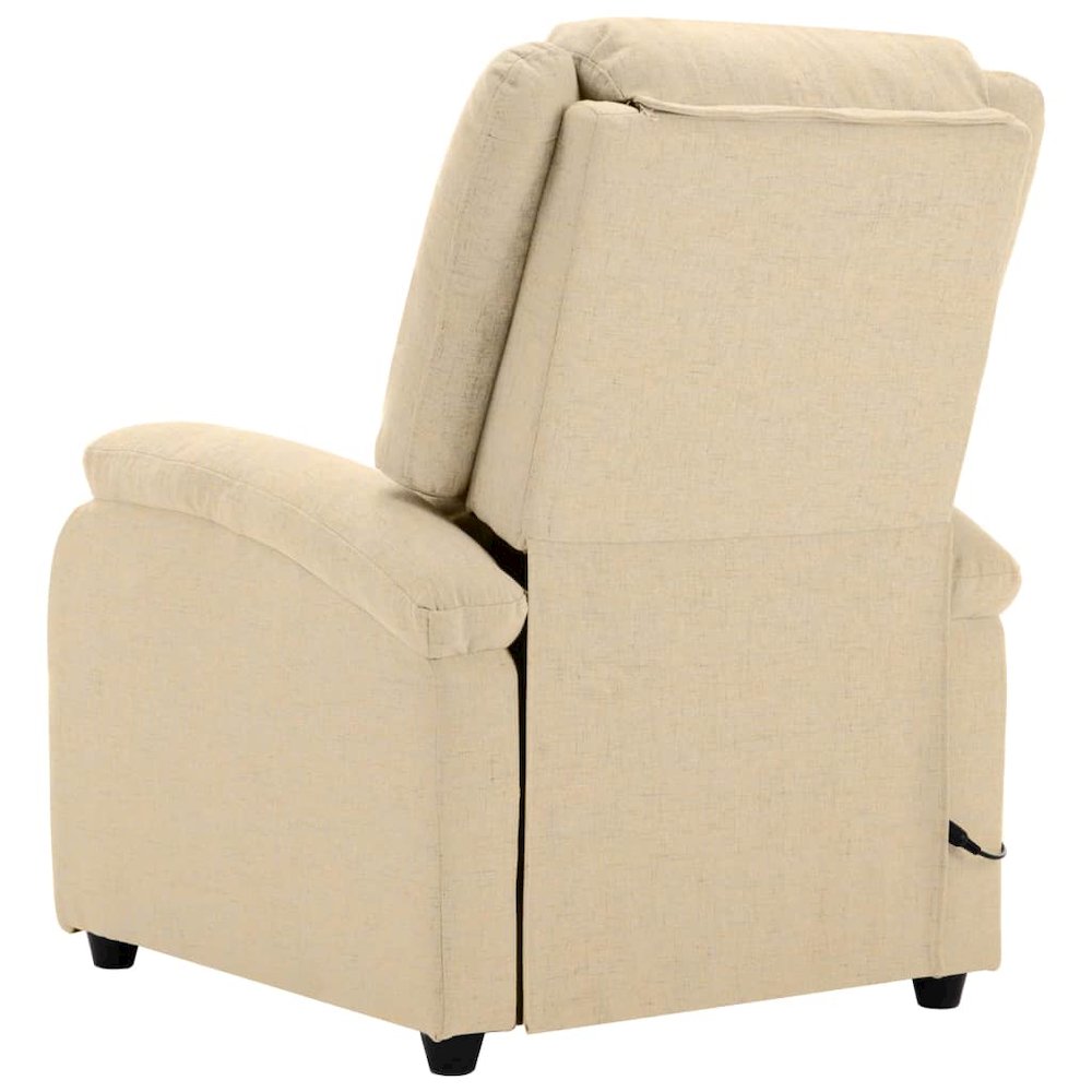 Massage Chair Cream Polyester fabric and metal Medium. Picture 6