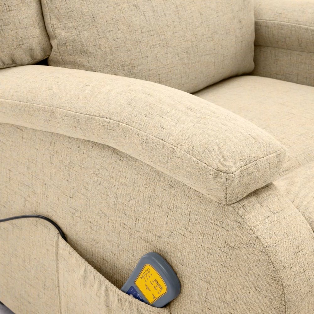 Massage Chair Cream Polyester fabric and metal Medium. Picture 8